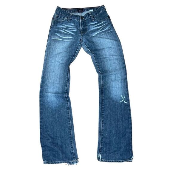 American Vintage 90s Y2K Von Dutch Patch Jeans Size 26 Made In USA - Picture 1 of 12
